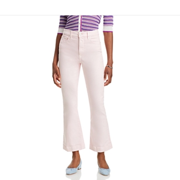 Veronica Beard Carson High Rise Ankle Flare Jeans Pink Size 24 5577